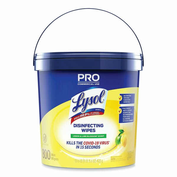 Lysol Towels & Wipes, White, Nonwoven Fiber, 800 Wipes, Lemon & Lime Blossom®, 2 PK 19200-99856